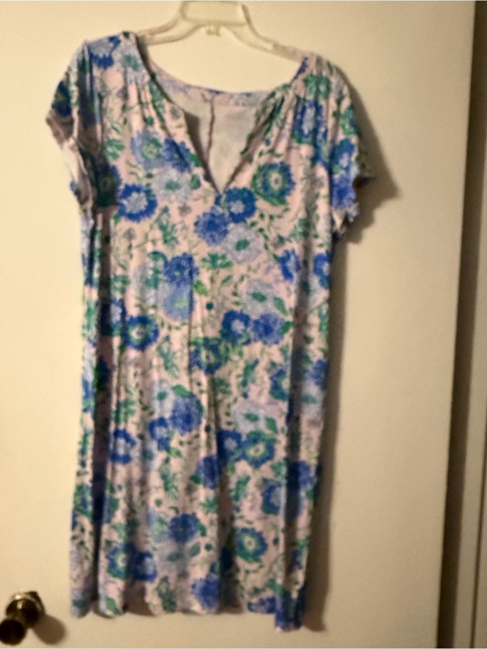 Lilly Pulitzer Blue & Green Floral Midi Dress